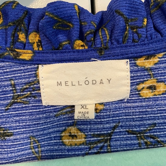 MELLODAY Blue Ruffled Sleeveless Blouse - Picture 3 of 5